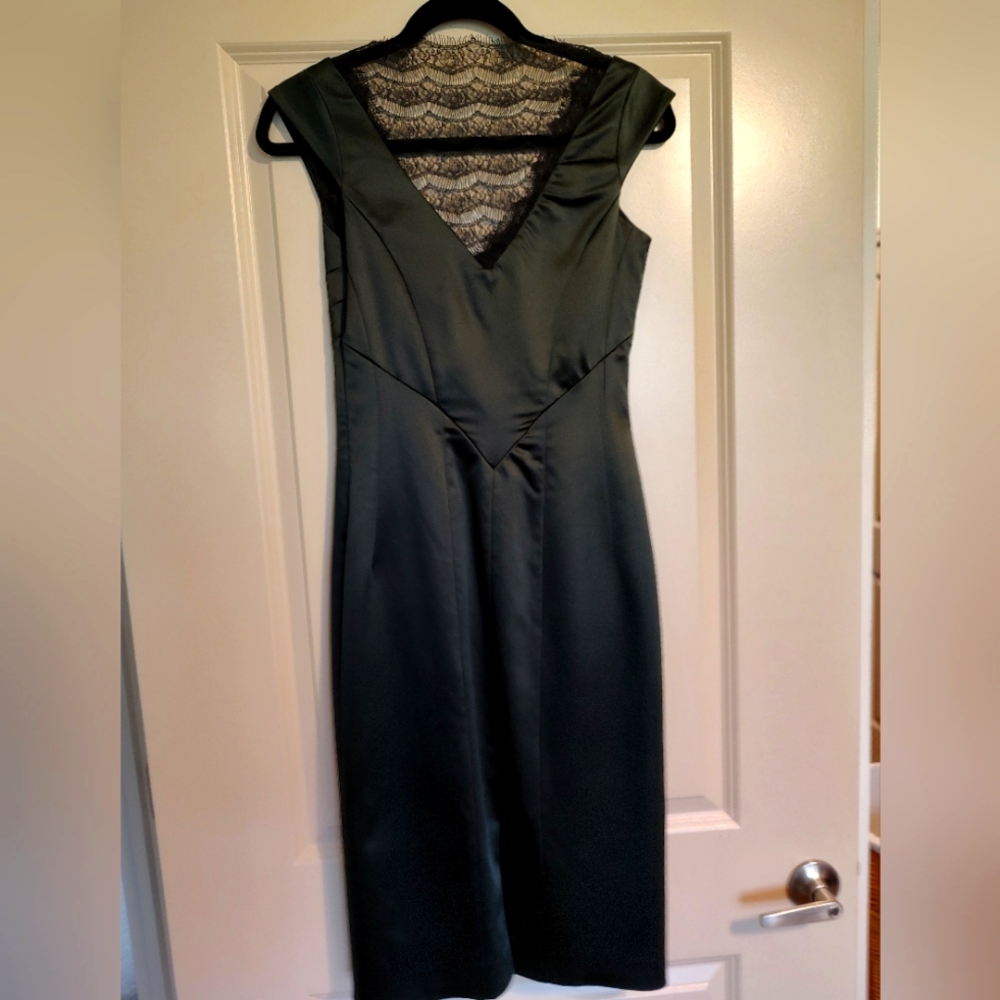 Karen millen black satin cocktail dress
